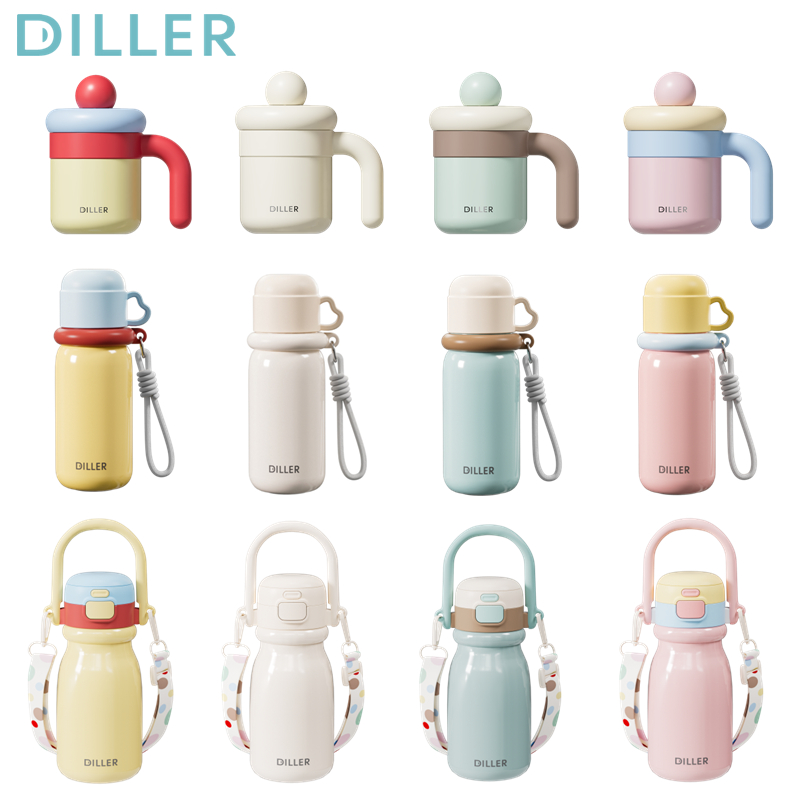 กระติกน้ําร้อนขวด Diller Ace (480/500/520ml) - สแตนเลส 316 การประชุมทางอุณหภูมิ ป้องกันการรั่วซึม D9327