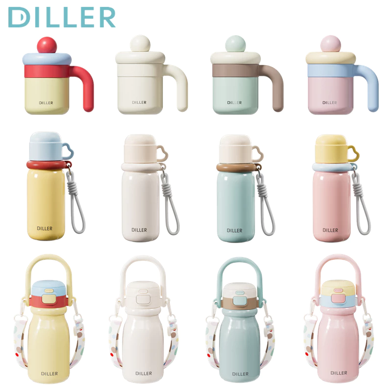 กระติกน้ําร้อนขวด Diller Ace (480/500/520ml) - สแตนเลส 316 การประชุมทางอุณหภูมิ ป้องกันการรั่วซึม D9327