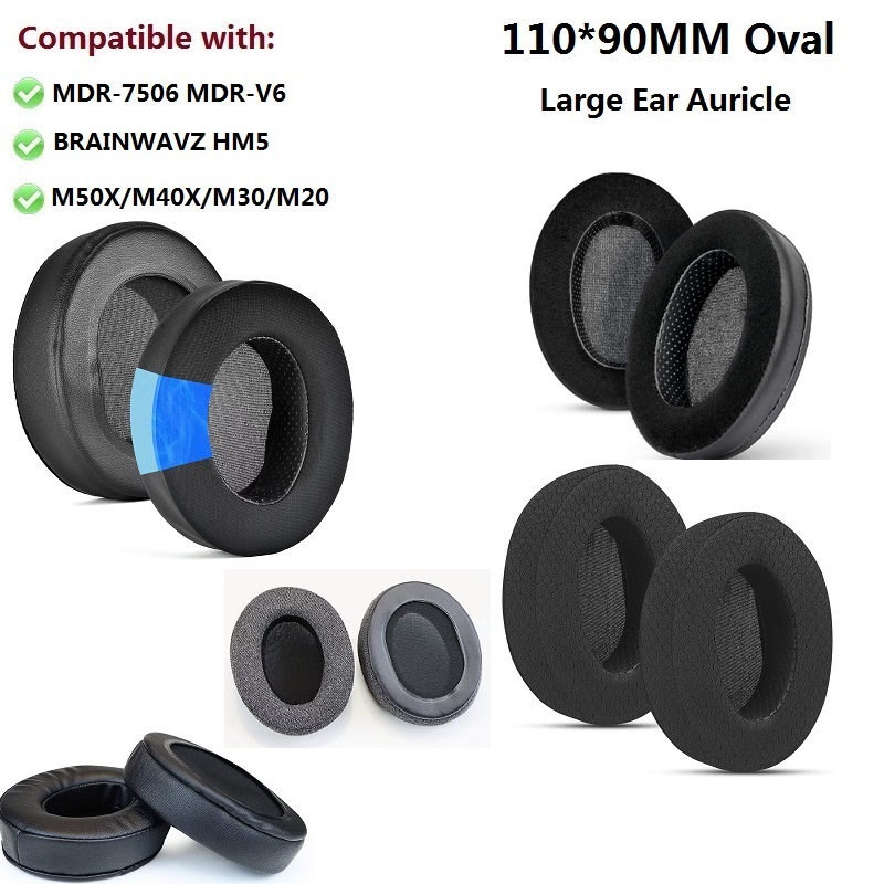 แผ่นรองหูฟังสําหรับ Audio-Technica ATH-MSR7b M20X M50X, M40X M30X SONY MDR-7506 MDR-V6 BRAINWAVZ HM5
