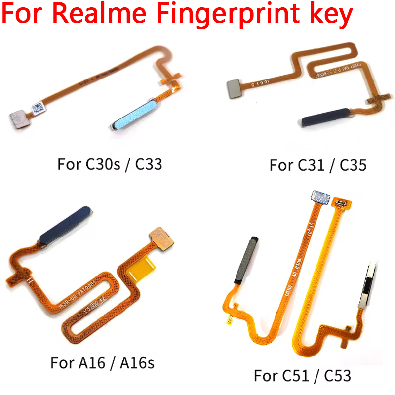 ใหม่เซ็นเซอร์ลายนิ้วมือ Home Return Key เมนูปุ่ม Flex Ribbon สําหรับ OPPO Realme C31 C30s C35 C33 C51 C53 A16 A16s
