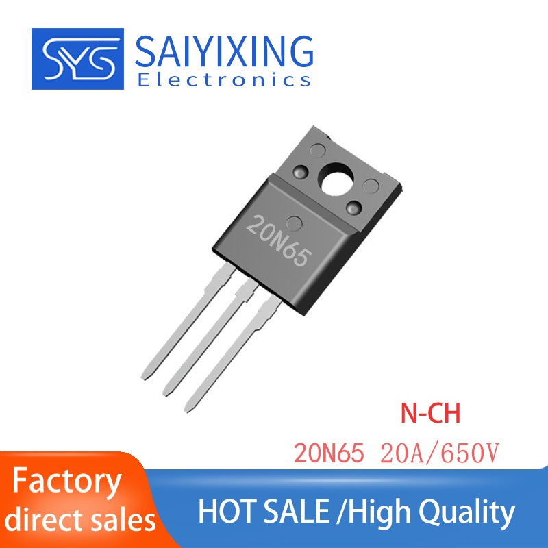 10PCS 20N65 TO-220F 20A 650V ชิปขนาดใหญ่ MOSFET FQPF20N65C ทรานซิสเตอร์