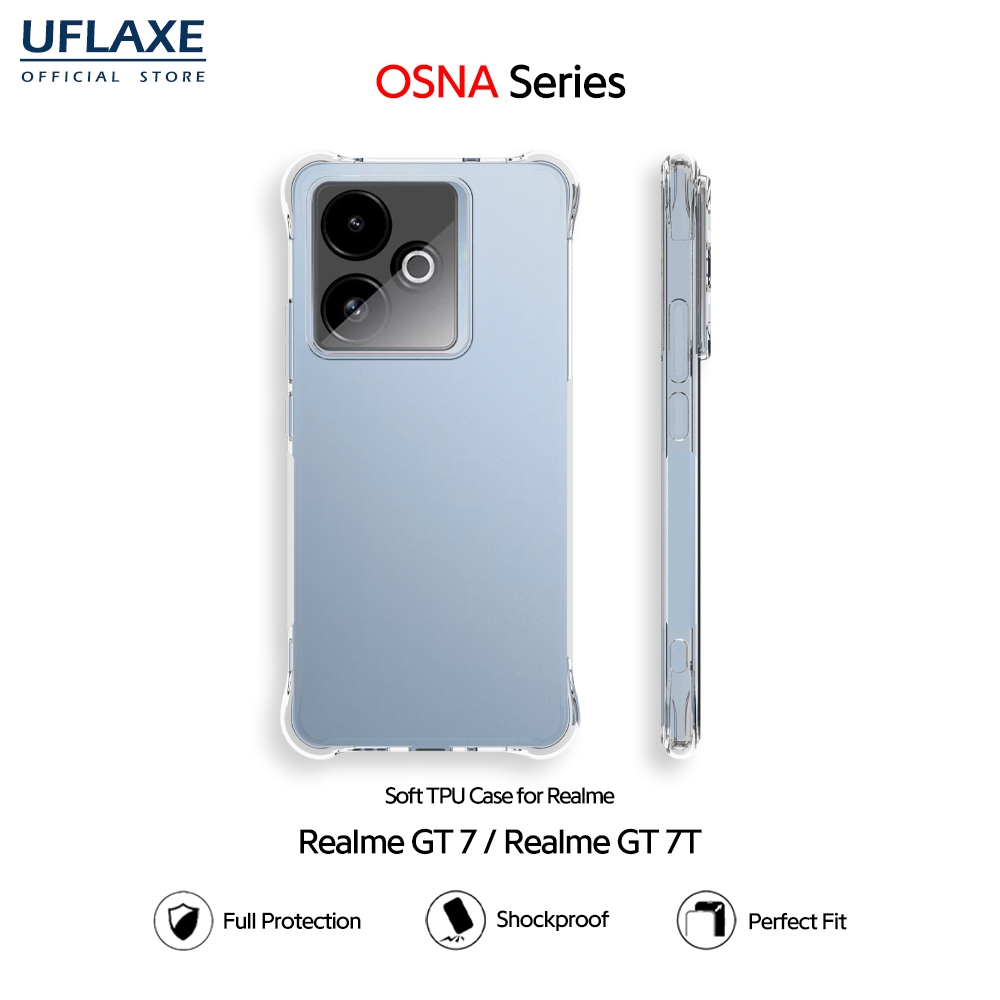 UFLAXE OSNA - เคส Realme GT 7 / Realme GT 7T - เคสใสกันกระแทก TPU อ่อน เคสโทรศัพท์บางเฉียบกันลื่น