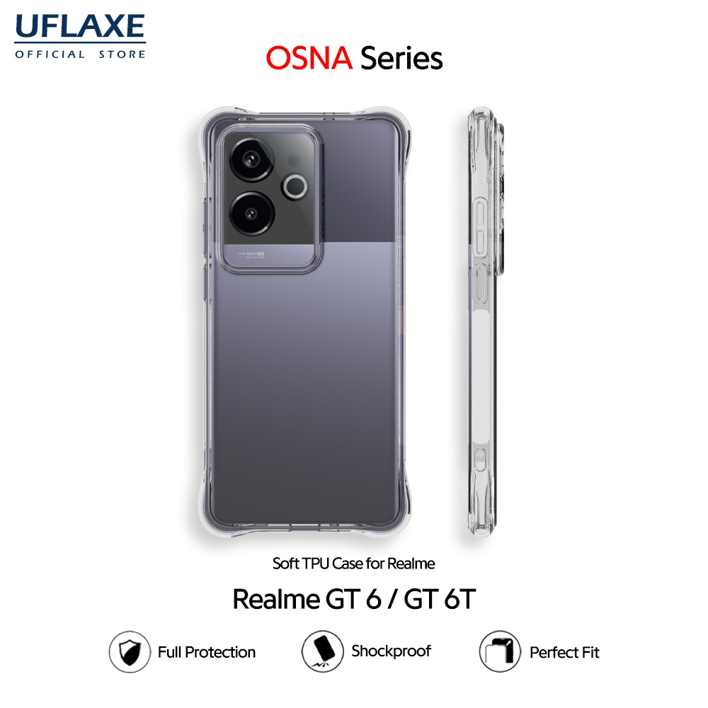 UFLAXE OSNA - เคส Realme GT 6 / Realme GT 6T - เคสใสกันกระแทก TPU อ่อน เคสโทรศัพท์บางเฉียบกันลื่น