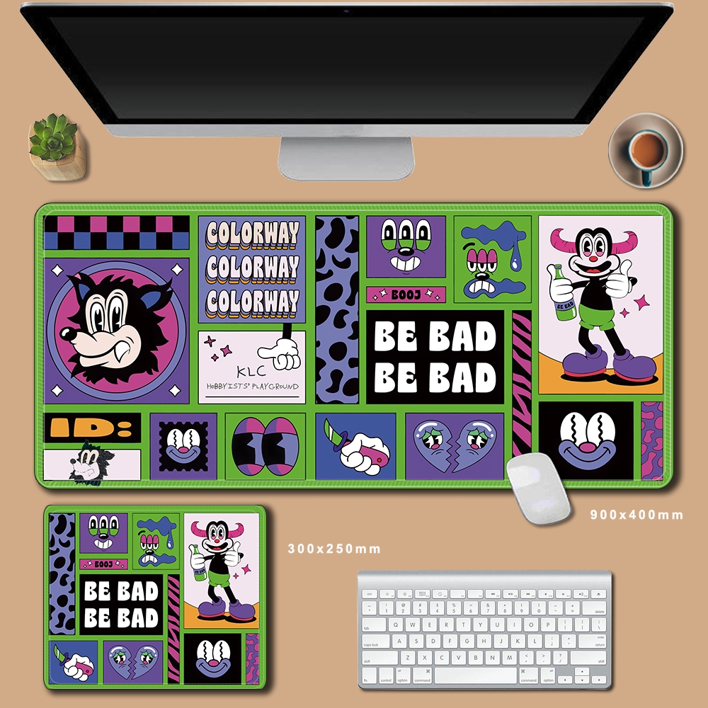 พรมปูโต๊ะสํานักงาน แผ่นรองเมาส์เกมมิ่ง สีดําและสีขาว แผ่นรองเมาส์ ศิลปะญี่ปุ่น โต๊ะเกมเมอร์ คีย์บอร์ด คอมพิวเตอร์ แผ่นรองโต๊ะ