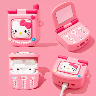 (AirPods Pro3) เคสกระจกสําหรับ AirPods4/4ANC/1/2/3/Pro/Pro2/Pro3 เคสซิลิโคนอ่อนนุ่มพร้อมคาราบิเนอร์