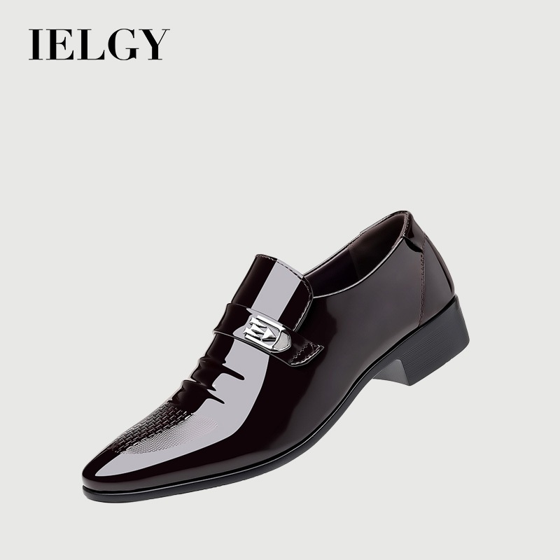 IELGY รองเท้าหนังผู้ชายธุรกิจใหม่ชุดลําลองฤดูใบไม้ผลิและฤดูใบไม้ร่วงระบายอากาศผู้ชายอังกฤษชี้รองเท้าหนัง