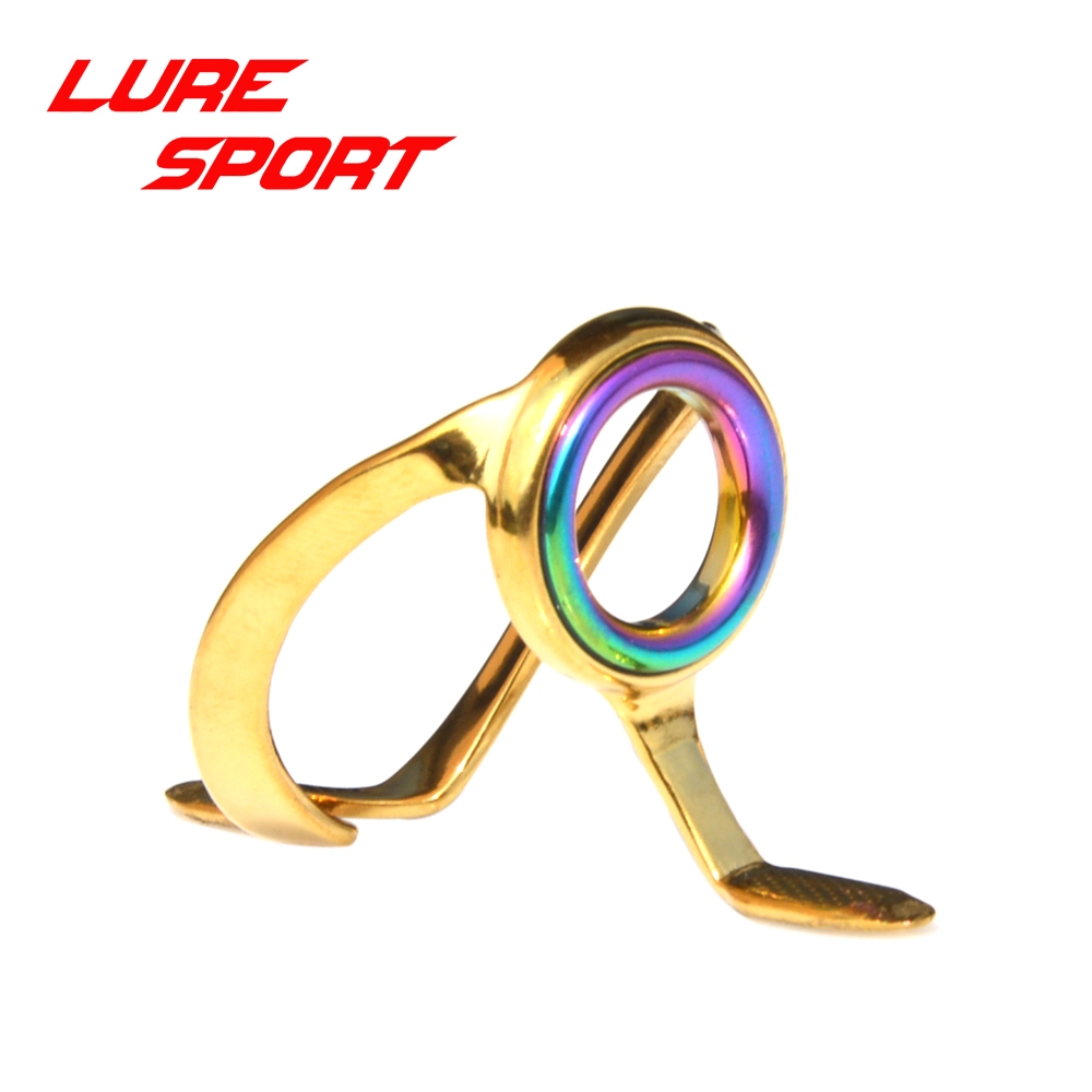 LureSport 2PCS Heavy Duty guide กรอบทองแหวนสีดํา GHGESG กรอบเงินแหวนสายรุ้งแหวนสีดํา HGESG Rod อาคารส่วนประกอบซ่อม DIY อุปกรณ์เสริม