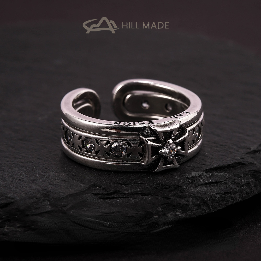 แหวนปรับระดับได้ Mystic Cross✨ ชุบเงินไทย | สตรีท Unisex วินเทจ HMR81