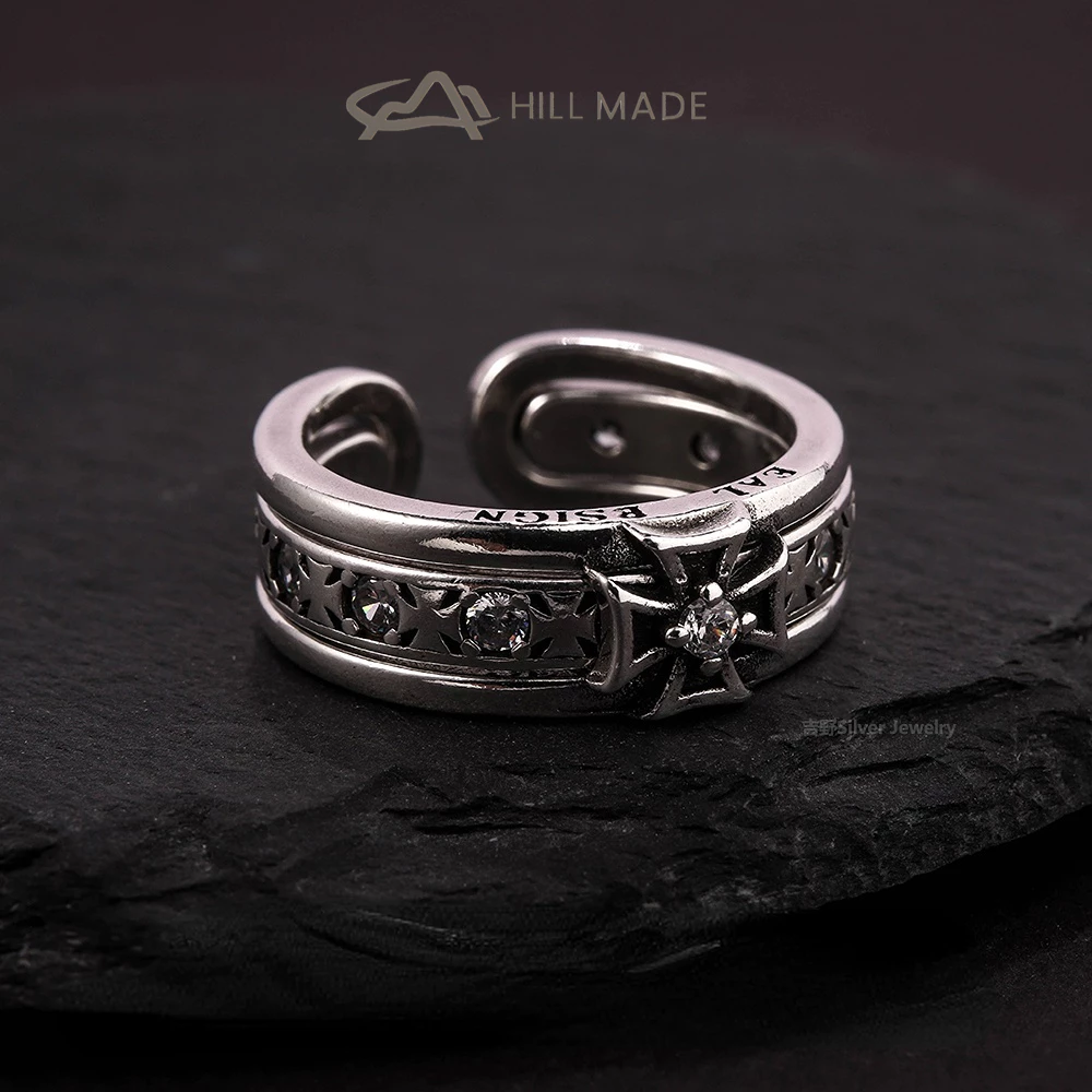 แหวนปรับระดับได้ Mystic Cross✨ ชุบเงินไทย | สตรีท Unisex วินเทจ HMR81