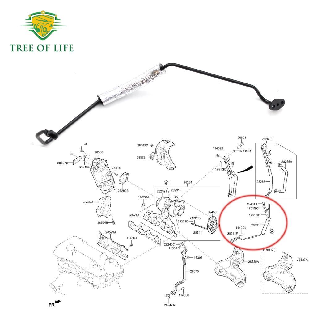 สําหรับ Hyundai Tucson Kia KX5 1.6T 28240-2B710 Turbocharged Oil Supply ท่อประกอบ-น้ํามัน Feed Tube