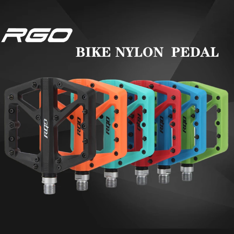 RGO จักรยานเหยียบ Mtb ไนลอนแพลตฟอร์ม Footrest แบนจักรยานเสือภูเขา Paddle Grip Pedalen แบริ่ง Footboards ขี่จักรยานเท้า Hold