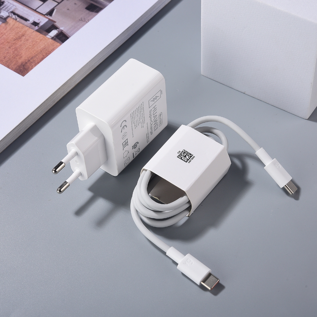 HUAWEI Original 88W Dual Ports Charger EU SuperCharge USB A/C PD Power Adapter 6A ประเภท C สําหรับ M