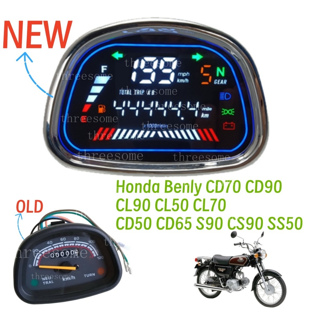 CD90 รถจักรยานยนต์ดิจิตอลเมตร Speedometer Complete Dashboard สําหรับ Honda Benly CD70 CL90 CL50 CL70
