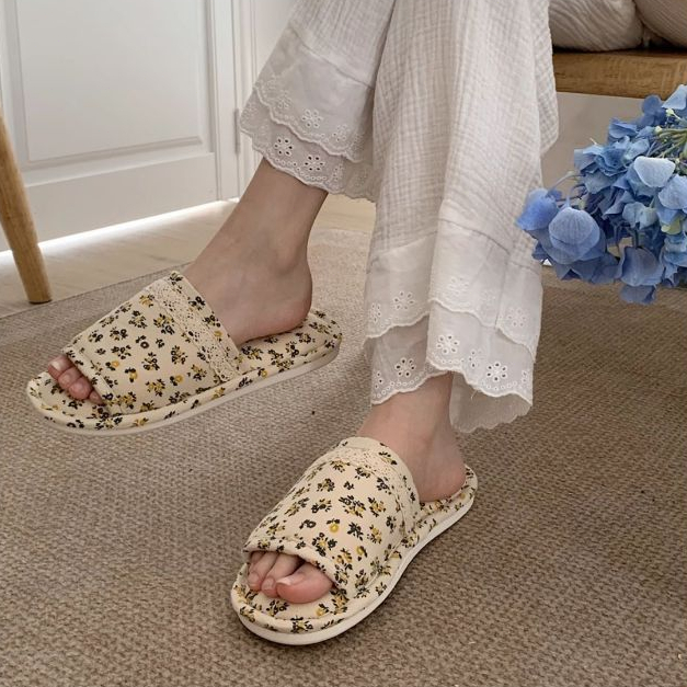 Xixtiao Four Seasons Universal Retro Floral Cotton Linen รองเท้าแตะสุภาพสตรี Sweet Home สบาย - รูปที่ 6