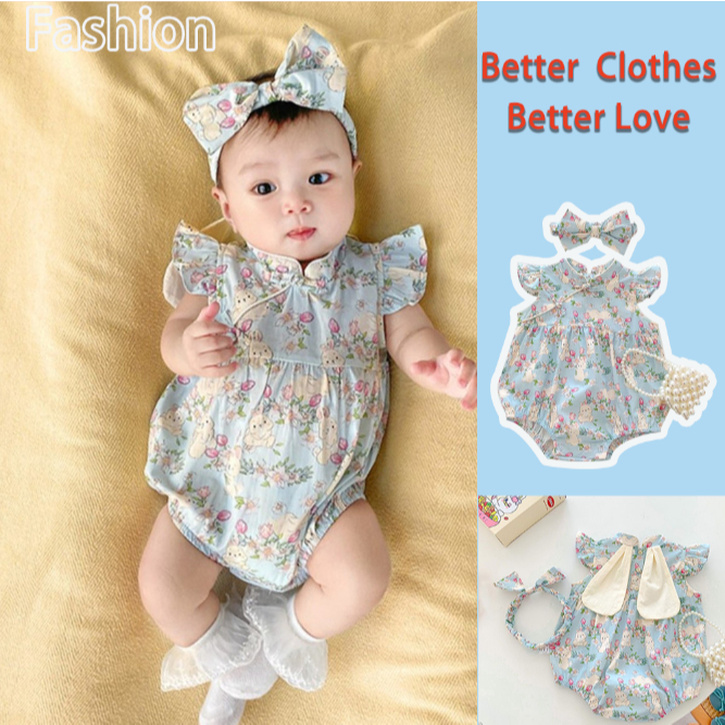 เสื้อผ้าเด็กแรกเกิดผ้าฝ้ายฤดูร้อนสาวเครื่องแต่งกาย 0-24M romper ทารก