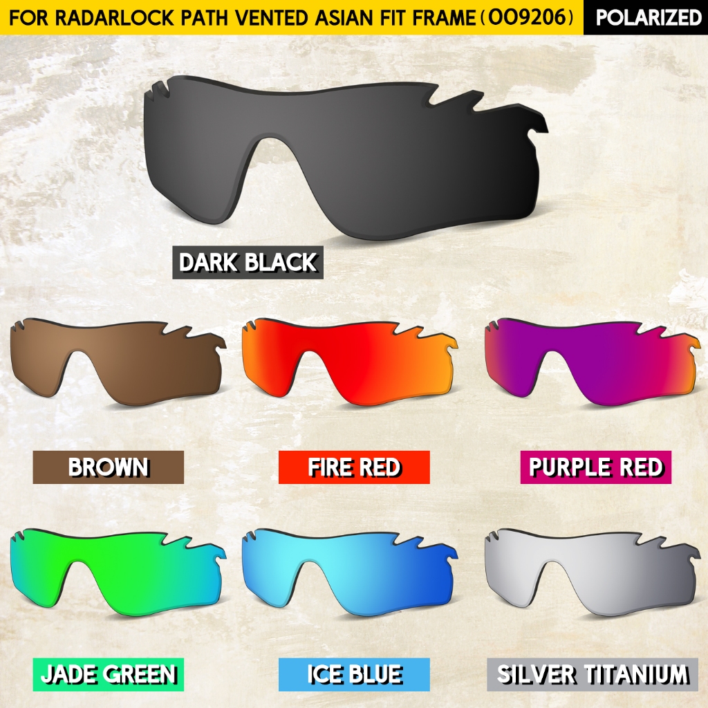 เลนส์โพลาไรซ์ทดแทน RadarLock Path Vented แบบเอเชีย ป้องกันรังสียูวี 100%