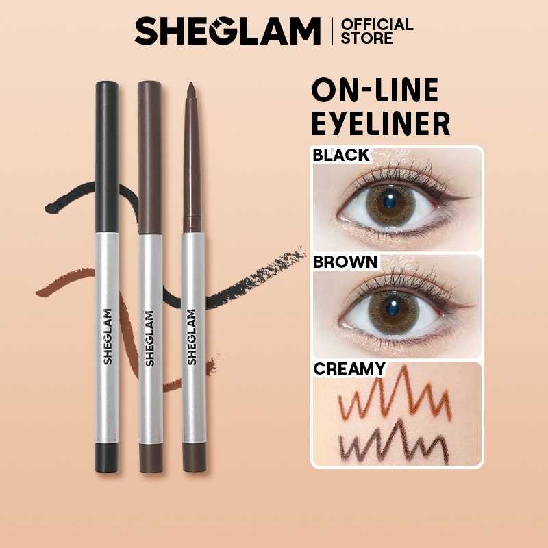 Sheglam On-Line Creamy Eyeliner-Black Waterproof Matte Gel Eyeliner Pencil Smudge-Proof Long Lasting Nourishing Eyeliner With Botanicals Sodium Hyaluronate