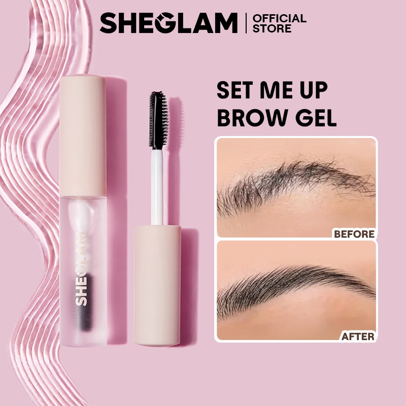Sheglam Set Me Up Brow Gel Long Lasting Waterproof Clear Eyebrow Gel Long Wear Smudge-proof Moisturizing Eyebrow Makeup