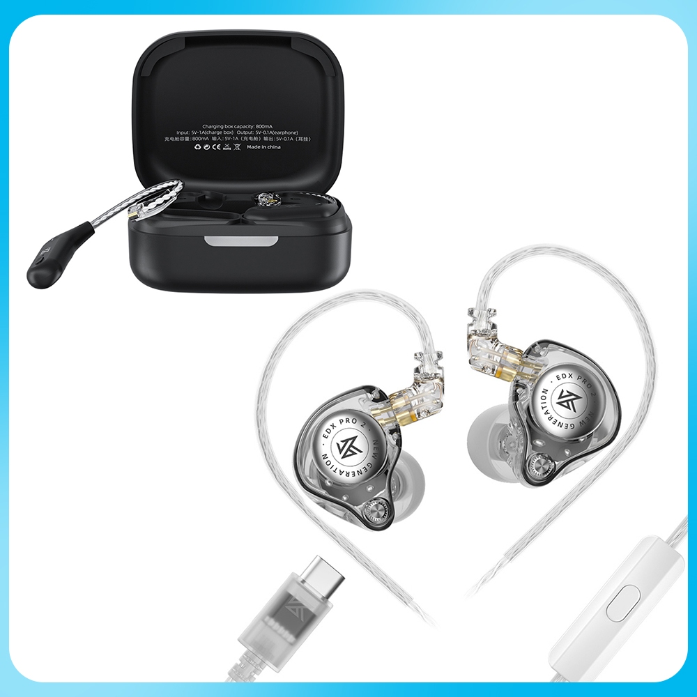 Uareliffe KZ EDX Pro 2 HiFi Music หูฟังไร้สายบลูทูธ Earhook In-ear Monitor IEM หูฟัง DJ Monitor IEM 