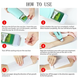 4in1ชุดเครื่องแว็กซ์แบบพกพาเครื่องทำความร้อนแว็กซ์แบบใช้มือถือ Salon Soft wax ชุดกำจัดขน