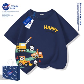 【สินค้ามีในสต็อก】เสื้อยืดเด็ก NASA สีน้ำเงินกรมท่า (Navy) ผ้…