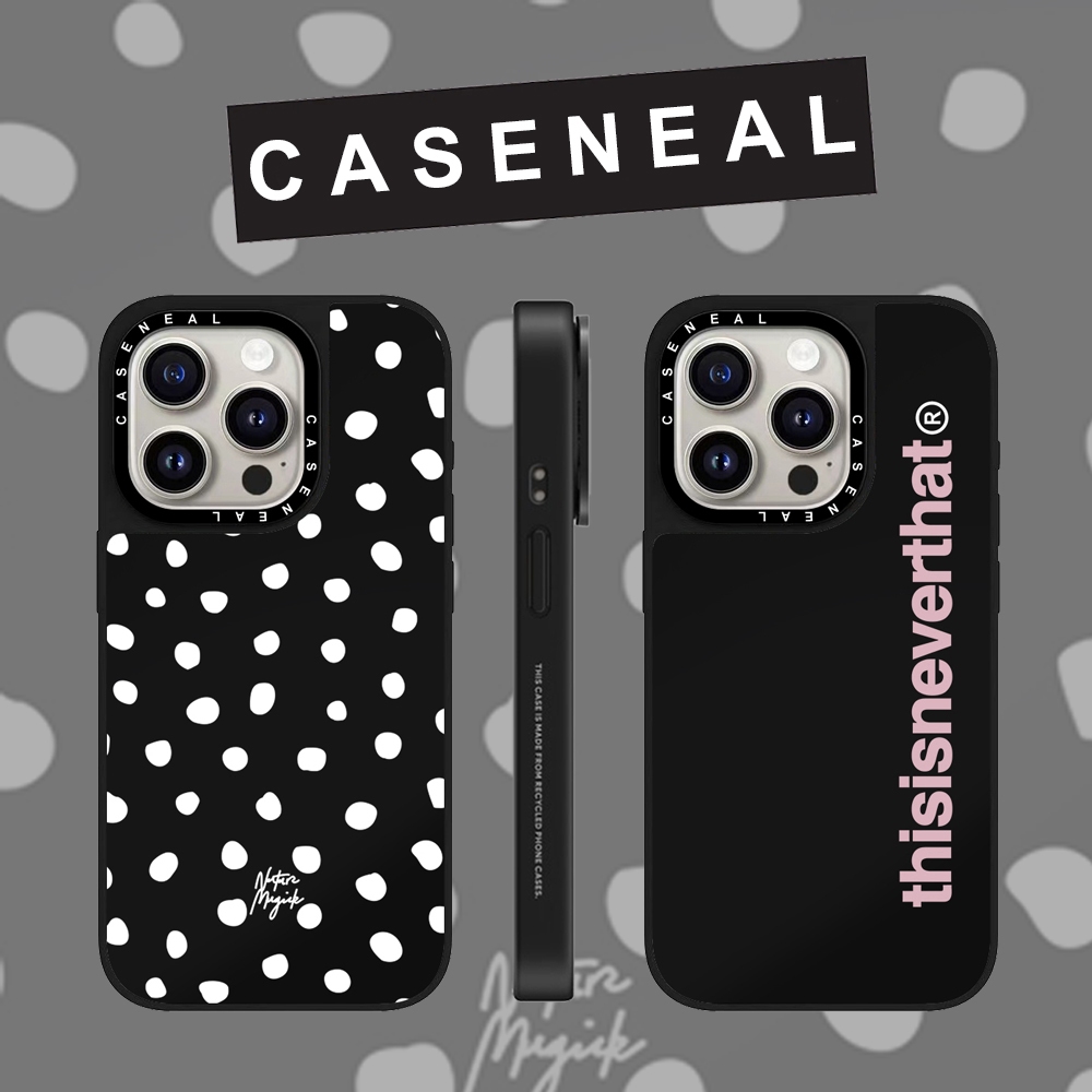 CASENEAL Simple wave point rose อังกฤษกระจก face เคสโทรศัพท์สําหรับ iPhone 16 Pro Max 15 Plus 14 ProMax 13 12Pro 11 โทรศัพท์กันกระแทกขอบนุ่มฮาร์ดป้องกันกรณี