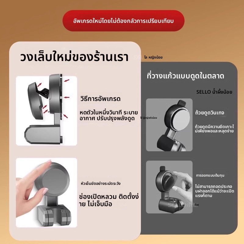 ทีเอสตอง #013-A ที่วางหัวฝักบัวแบบไม่ต้องเจาะหลายมุมปรับไม่ต้องเจาะรูติดผนังวงเล็บอาบน้ําวัสดุ ABS หนาผลิตภัณฑ์ของแท้อย่างเป็นทางการ - รูปที่ 4