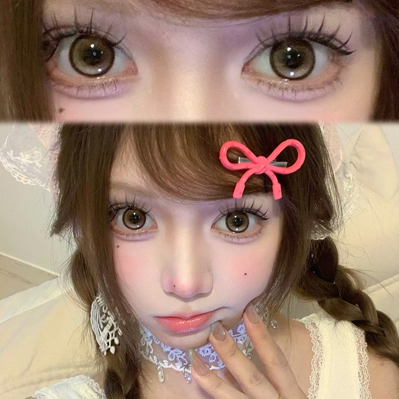 KSSEYE คอนแทคเลนส์ 2 ชิ้น (0 ~-8.00)Cheese Lamb Brown 14.5 มม. เนื้อหาความชื้นคอนแทคเลนส์สีน้ําตาลนุ่มสบาย