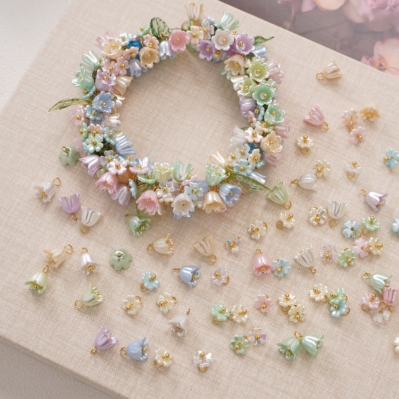 5pcs สร้อยข้อมือและจี้ดอกไม้ DIY แบบElf สีสันสวยงามจากลิลลี่ ออฟเดอะเวลล์