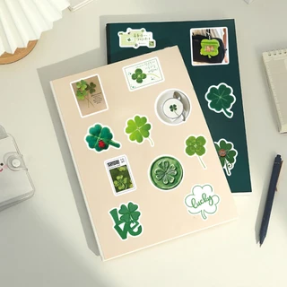 Ins สไตล์ 50 ชิ้น Lucky Clover สีเขียว Journal สติกเกอร์สําหรับแล็ปท็อปสมุดภาพ Art Journal หมวกกันน็อคสติกเกอร์ Graffiti กันน้ํา DIY