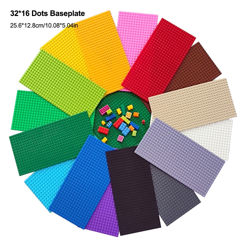 1 PC 32*16 จุดคลาสสิก Building Blocks Baseplate DIY Building Brick แผ่นฐานอุปกรณ์เสริมสําหรับเด็ก 12.8*12.8 ซม./5.04*5.04in