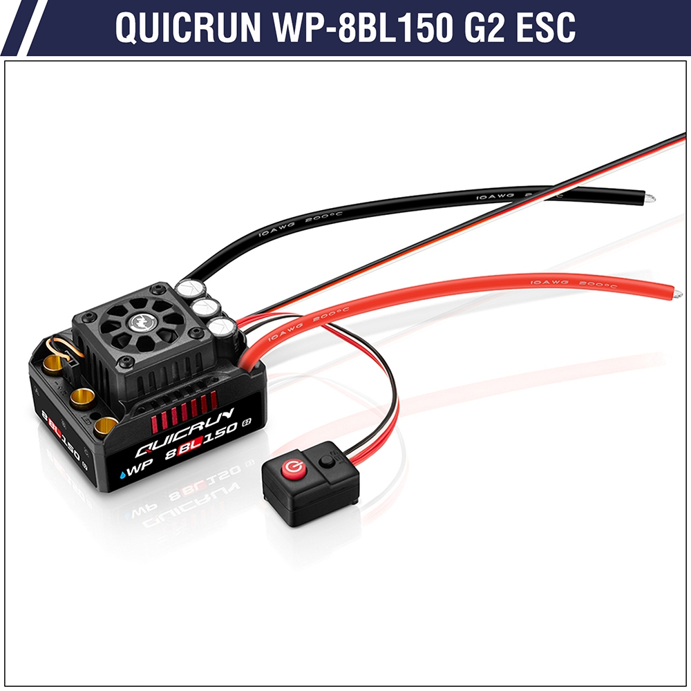 Hobbywing Quicrun WP-8BL150 G2 ESC 3-6S 150A lP67 กันน้ําในตัว 2040uF Capacitor Brushless Sensorless