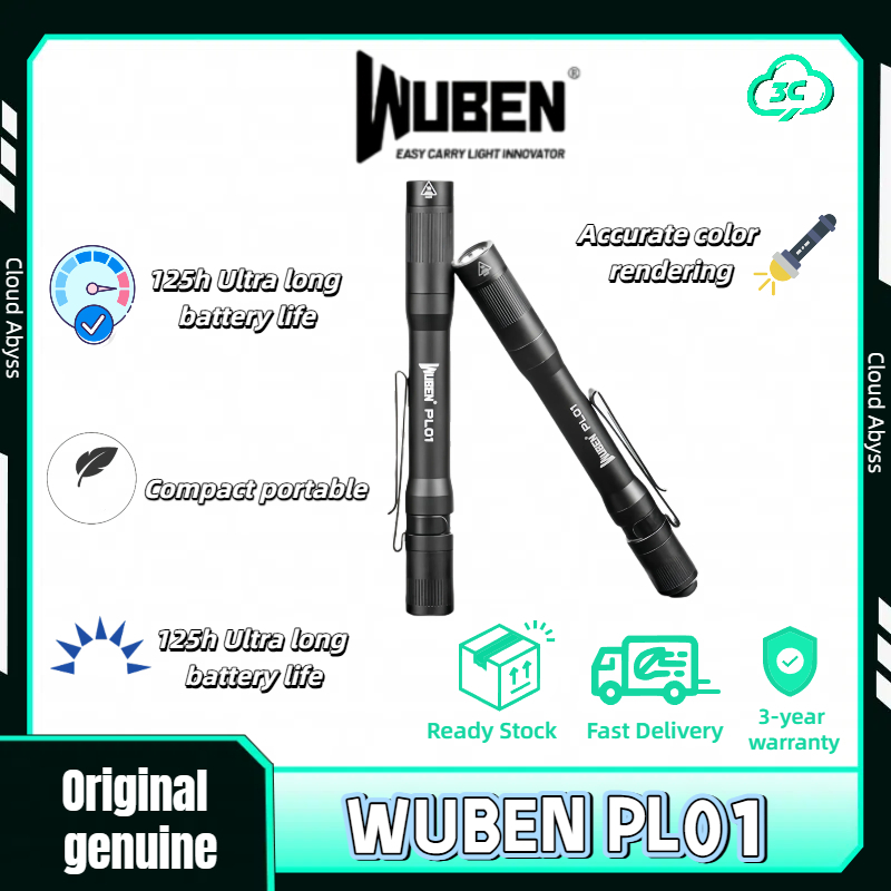 Wuben PL01 Mini Strong Light Portable Penlight - ไฟฉาย - 650 Lumens - USB-C ชาร์จใหม่ได้ 10880 แบตเต