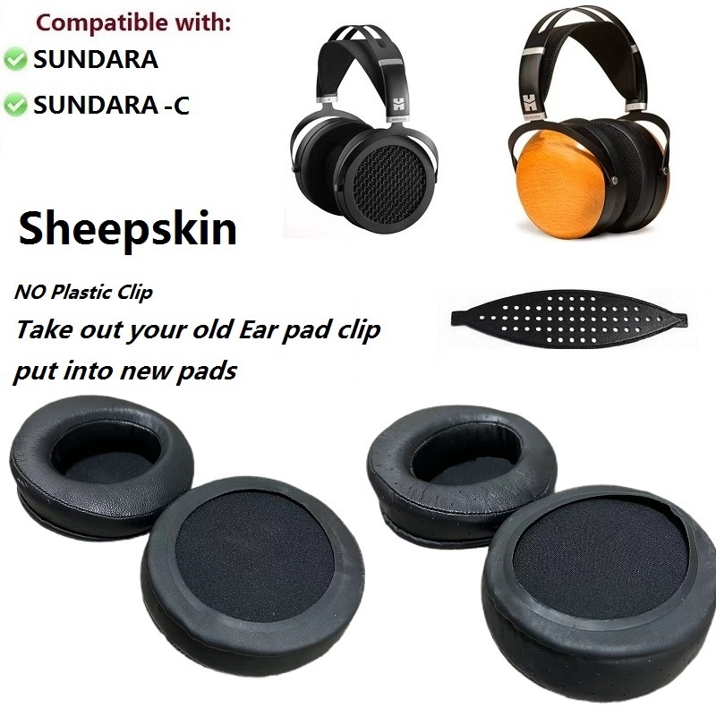 แผ่นรองหูฟังหนังแกะแท้สําหรับ Hifiman SUNDARA/SUNDARA-C หูฟังเปลี่ยน earmuff หมอนหูแผ่นรองหูฟังเทปคา