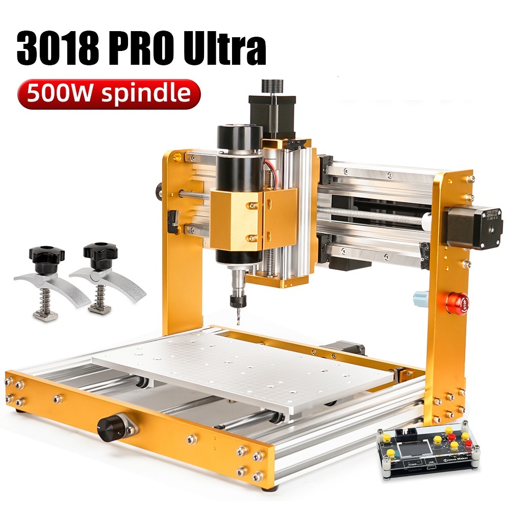 LUNYEE 3018 Pro Ultra CNC Router เครื่อง cnc โลหะ 500W All-Metal ช่างแกะสลักเครื่องจํากัดสวิทช์ E-Stop พร้อม GRBL Offline สําหรับโลหะ,ไม้,อะคริลิค, PCB MDF