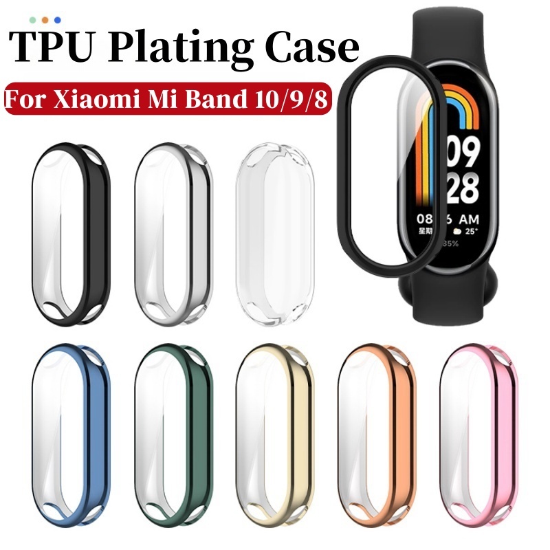 TPU Soft ชุบสําหรับ Xiaomi Mi Smart Band 10 9 8 คลุมทั้งหมดป้องกันหน้าจอเกราะป้องกันสําหรับ Xiaomi Mi Band 10 9 Band8 กรณี