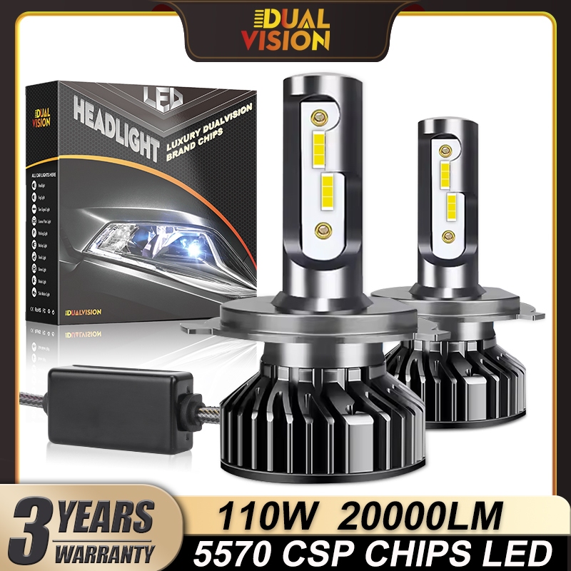 2PCS H4 H11 ไฟหน้ารถ 110W CSP 5570 ชิป H1 H7 HB3 HB4 3000K 6000K H8 H9 หมอกอัตโนมัติไฟ Led หลอดไฟ F4W