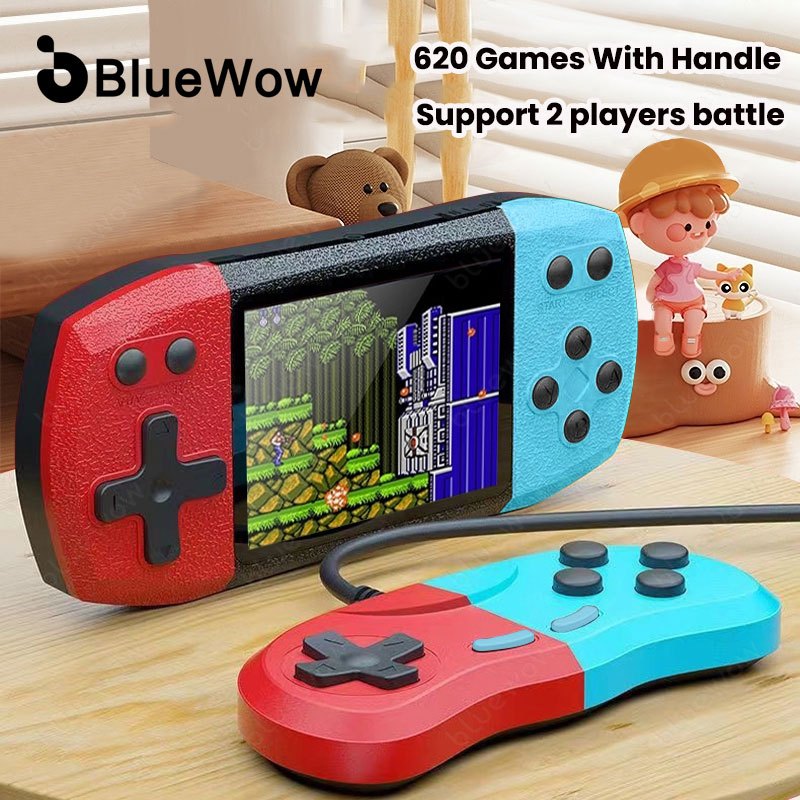 BlueWow F1 เกมพกพาเกมมือถือ 2 ผู้เล่น Gameboy Advance Connect TV PSP Nintendo Gameboy 620 เกม Gameboy เกมคอนโซล