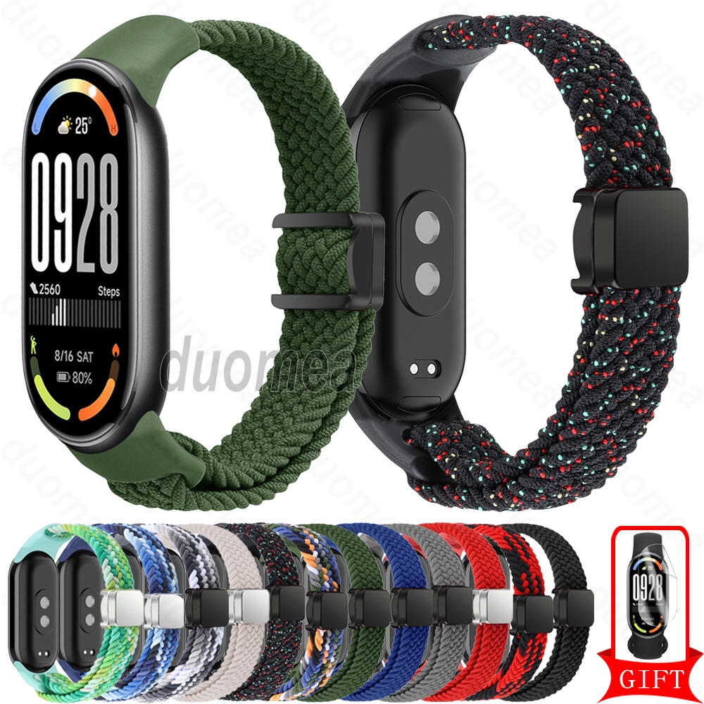สายรัดทอสร้อยข้อมือไนลอนสายนาฬิกาอุปกรณ์เสริมสําหรับ Xiaomi Smart Band 10 9 8 / Mi Band 10 Ceramic Edition