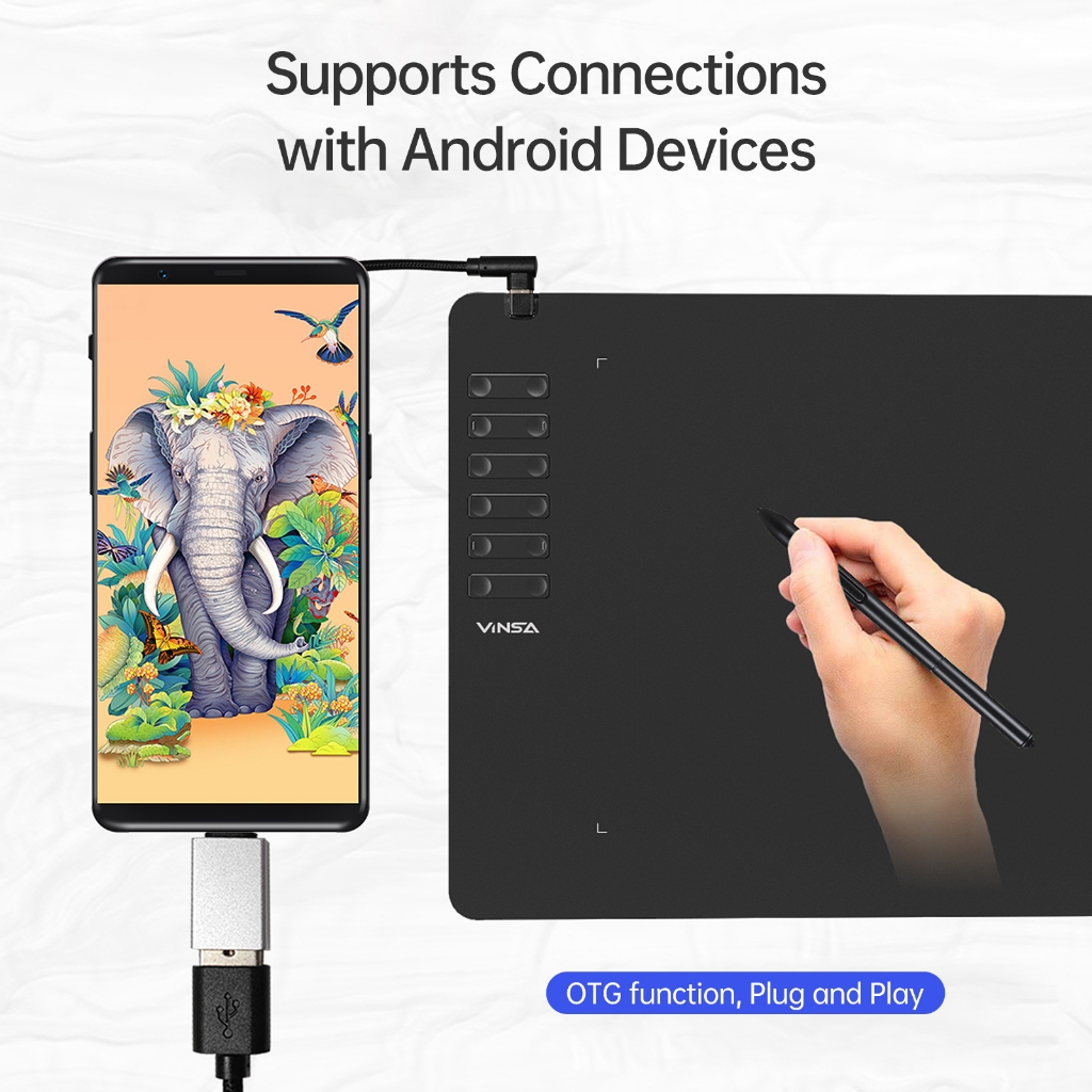 [พร้อมส่ง] VINSA T-Series เมาส์ปากกา /แท็บเล็ตการวาดภาพกราฟิก/แท็บเล็ตการวาดภาพดิจิตอล T605/T906/T1161 จอวาดลื่น รองรับมือถือ Android OTG