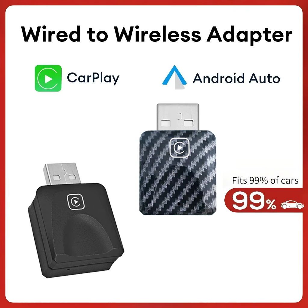 2 in 1 Wireless Carplay Android Auto Adapter กล่องอัจฉริยะ Plug and Play สําหรับรถยนต์ Android Auto