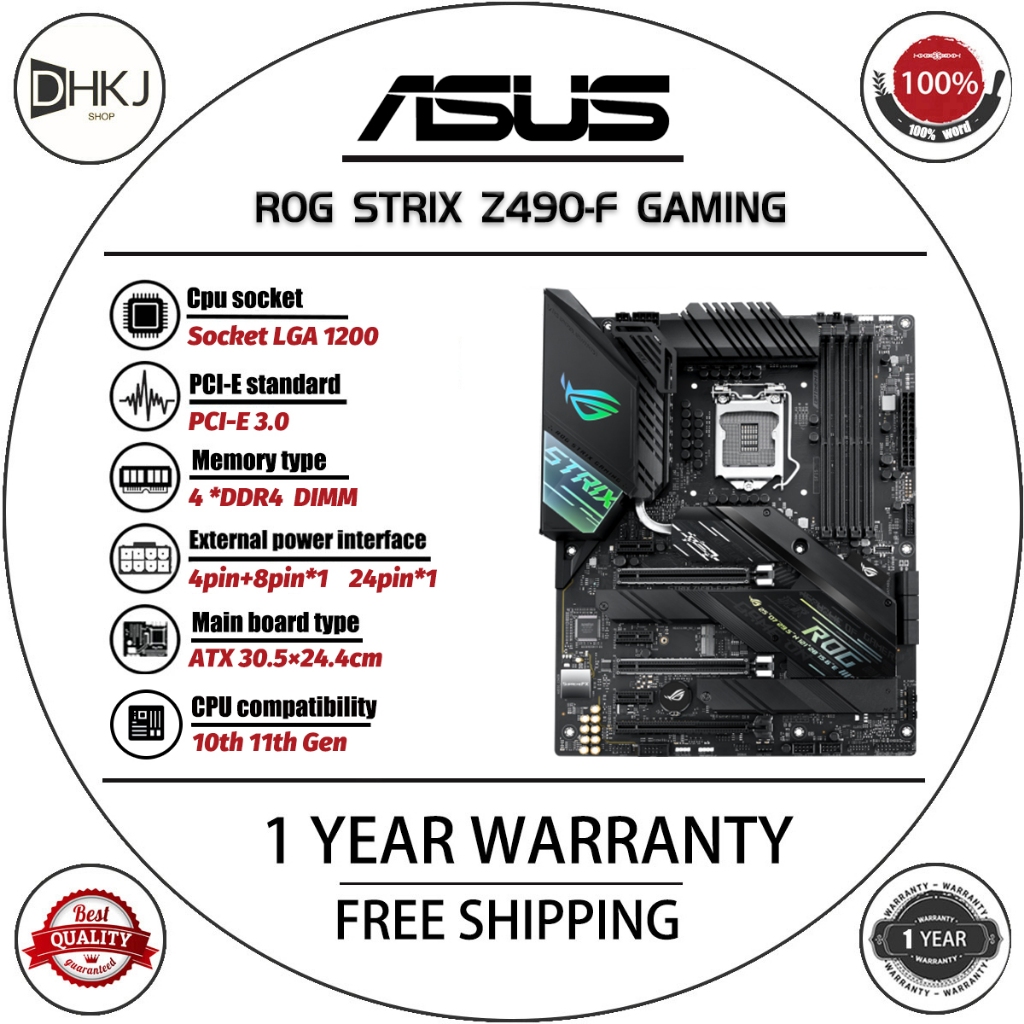 ใช้ STRIX Z490-F GAMING 128GB USB3.2 Type-C M.2 HDMI LGA 1200 DDR4 Intel ATX เมนบอร์ด