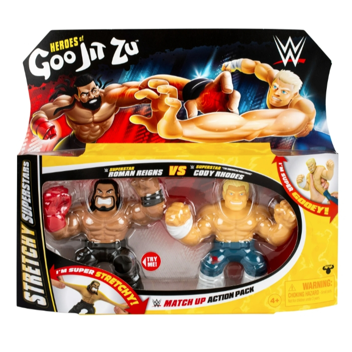 Heroes of Goo Jit Zu WWE Superstars Roman Reigns และ Cody Rhodes, แอ็คชั่นฟิกเกอร์ยืด