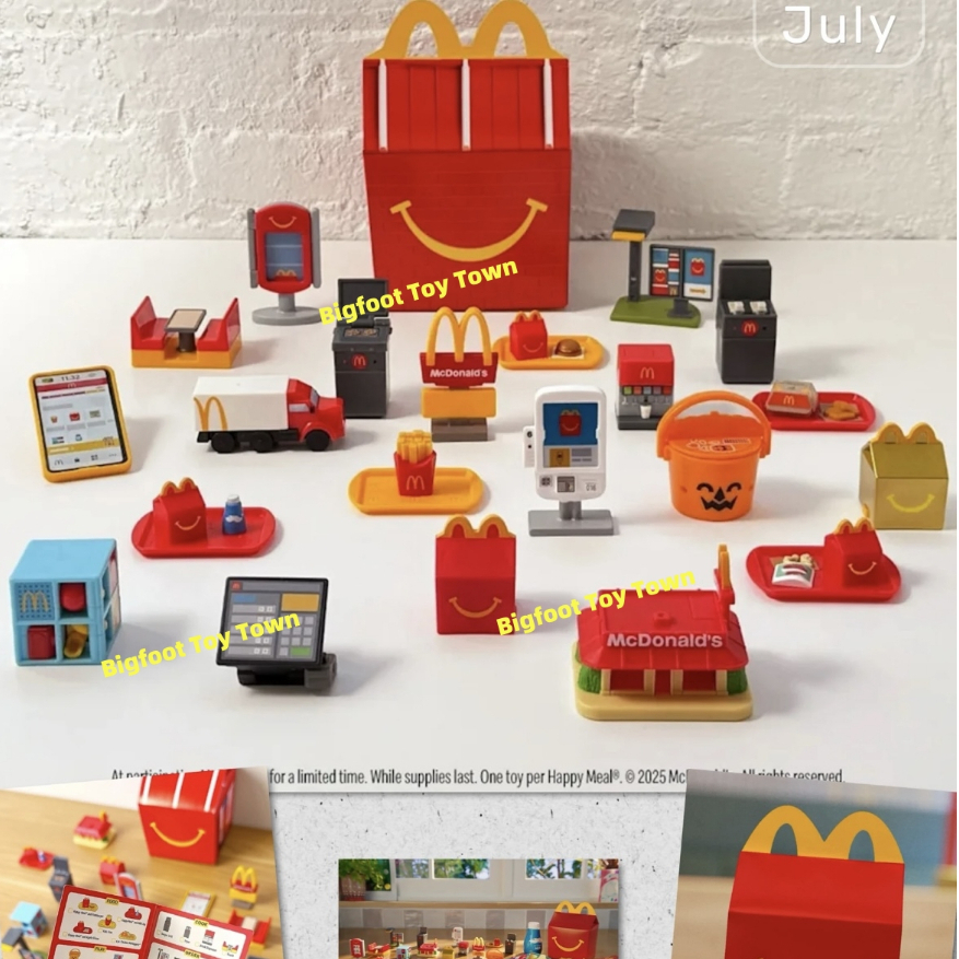 2025 ของเล่นโรงละครครอบครัวขนาดเล็กของ McDonald 10 ชิ้น, ของ McDonalds Happy Playland Meal Series รายการคอลเลกชันจอแสดงผลแบบคงที่