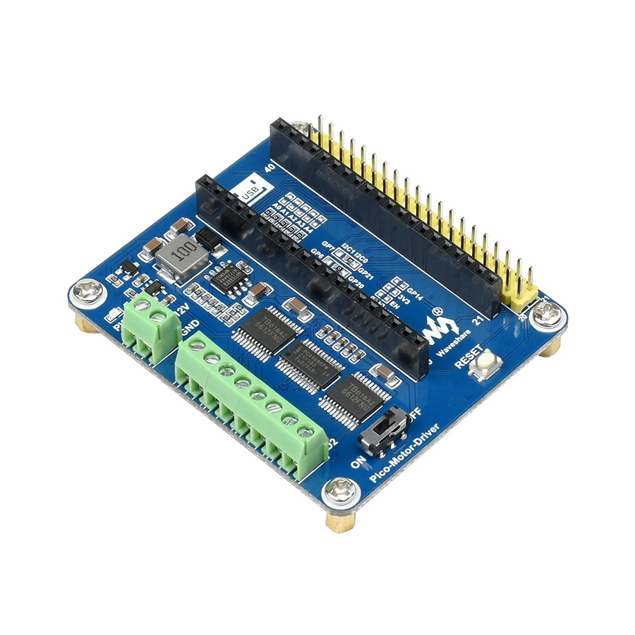 4-Channel DC Motor Driver Controller HAT Breakout Shield สําหรับ RasPi RPI Raspberry Pi Pico 2 WH PI