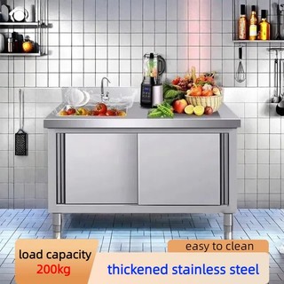 304 Stainless Kitchen Sink Set With Faucet Island Table Counter Top Kitchen Sink Cabinet Storage