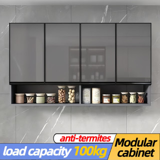 Aluminum Kitchen Cabinet Glass Hanging Cabinet For Kitchen Wall Pantry/Dish Cabinet Storage Rack