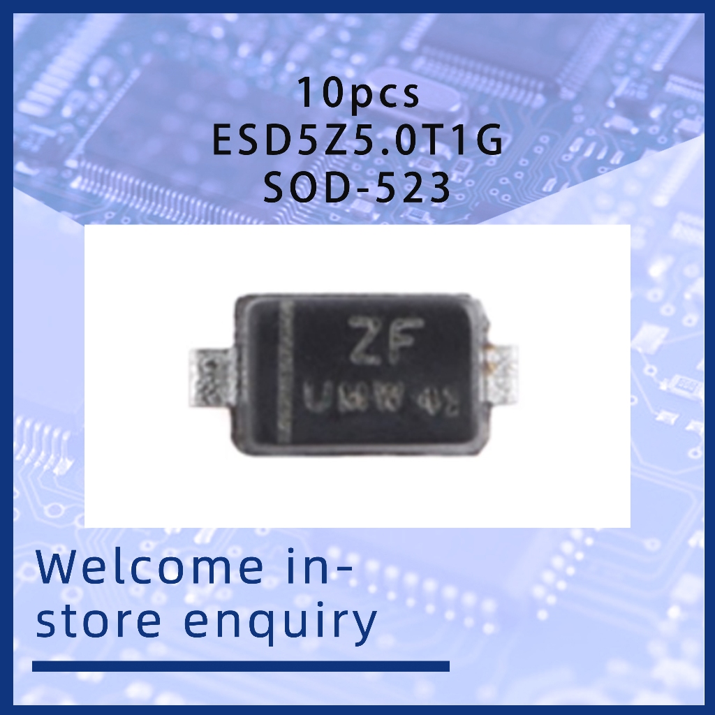 10 ชิ้น ESD5Z5.0T1G SOD-523 ทีวีทิศทางเดียวตัวเร่งแรงดันไฟฟ้า ESD อุปกรณ์ป้องกันไฟฟ้าสถิต