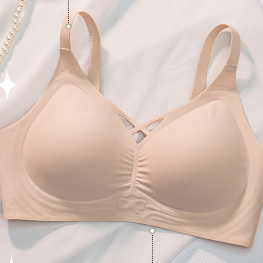 Umi บราไร้รอยต่อ ปีกข้างเจลลี่ เก็บอกด้านข้าง ดันชิดและยกกระชับ แนบชิดหน้าอก รองรับใต้อกนุ่มนวล ดีไซน์เจาะรู นุ่มสบาย ระบายอากาศ ไม่อับชื้น - รูปที่ 5