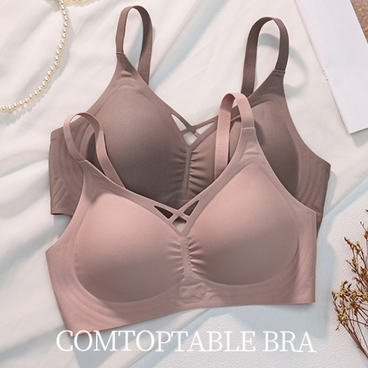Umi บราไร้รอยต่อ ปีกข้างเจลลี่ เก็บอกด้านข้าง ดันชิดและยกกระชับ แนบชิดหน้าอก รองรับใต้อกนุ่มนวล ดีไซน์เจาะรู นุ่มสบาย ระบายอากาศ ไม่อับชื้น - รูปที่ 3